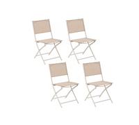 - Lot de 4 chaises de jardin pliables MODULA - Lin et Argile - MODULA