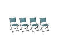 Lot de 4 Chaises de jardin pliante métal Modula Bleu Canard/Graphite - Hespéride