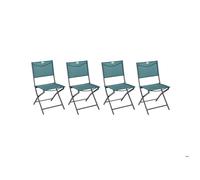 Lot de 4 Chaises de jardin pliante métal Modula Bleu Canard/Graphite - Hespéride