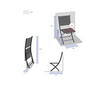 Lot De 4 Chaises De Jardin Pliante Métal Modula Café/Noisette- Hesperide Multicolore