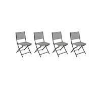Lot De 4 Chaises De Jardin Pliante Métal Modula Galet / Graphite - Hesperide Multicolore