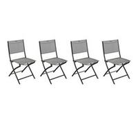 Lot De 4 Chaises De Jardin Pliante Métal Modula Galet / Graphite - Hesperide Multicolore
