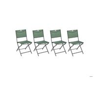 Lot de 4 Chaises de jardin pliante métal Modula Olive/Graphite - Hespéride