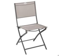 Lot de 4 chaises de jardin pliantes ""Modula"" noisette & tonka acier traité époxy - Hespéride