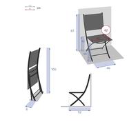 Hespéride - Lot de 4 Chaises de Jardin Pliantes Modula Vert Olive - Acier Traité Epoxy Texaline - Dim 46 x 52 x 87 cm - Meuble d'Extérieur Pliable