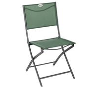 Lot de 4 chaises de jardin pliantes ""Modula"" vert olive & graphite en acier traité époxy - Hespéride