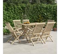 vidaXL Lot de 6 Chaises de Jardin Pliantes, Sièges de Terrasse, Chaises de Balcon, Meubles de Patio Pique-nique Extérieur, Gris Bois Teck Gris