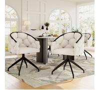 Lot de 4 Chaises de Luxe en Velours,Chaise Pivotante, Rotation 360°,Chaises de Salon Moderne,Chaises à Bulles,Beige