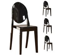 Lot de 4 chaises de maquillage en acrylique, empilables, style baroque pour événements, mariages, banquets, élégantes et design