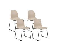 Lot de 4 Chaises de Repas Empilables Sans Accoudoirs Design Moderne avec Pieds N