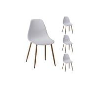 Lot de 4 chaises de repas style scandinave en PU blanc - SCANDI