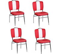 lot de 4 chaises de salle à manger American Diner Chaises années 50 Meubles rétro Bistro