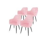 Chaise ECD Germany Lot de 4 Chaises de Salle à Manger - Assise Siège Rembourrée en Velours -