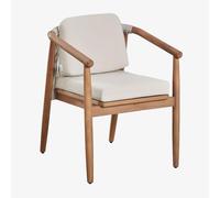 Lot De 4 Chaises De Salle À Manger Avec Accoudoirs En Bois D'eucalyptus Aderyn Bois Naturel