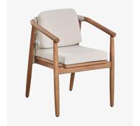 Lot de 4 chaises de salle à manger avec accoudoirs en bois d'eucalyptus Aderyn Eucalyptus brun