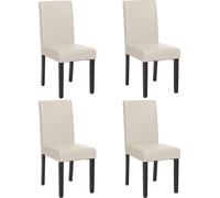 lot de 4 chaises de salle à manger Chaise de cuisine Littau e MVG ~ similicuir, pieds blancs foncés