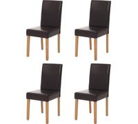 lot de 4 chaises de salle à manger Chaise de cuisine Littau e MVG ~ similicuir, pieds bruns clairs