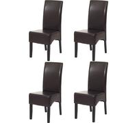 Lot De 4 Chaises De Séjour Littau Simili-Cuir, Marron, Pieds Foncés Multicolore