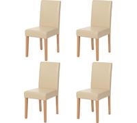 lot de 4 chaises de salle à manger Chaise de cuisine Littau e MVG ~ similicuir, pieds crème clair