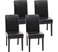 lot de 4 chaises de salle à manger Chaise de cuisine Littau FSC®- ~ similicuir, pieds noirs foncés