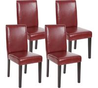 Lot De 4 Chaises De Séjour Littau Simili-Cuir, Brun Rouge, Pieds Foncés Multicolore