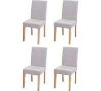 lot de 4 chaises de salle à manger Chaise de cuisine Littau ~ textile, crème-beige, pieds clairs