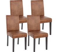 lot de 4 chaises de salle à manger Chaise de cuisine Littau ~ textile, imitation daim, pieds foncés