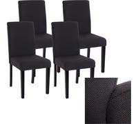 Lot De 4 Chaises De Séjour Littau Tissu Noir Gris, Pieds Foncés Multicolore