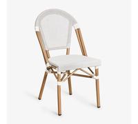Lot De 4 Chaises De Salle À Manger Empilables En Aluminium Brielle Bistro Blanc Gardenia Blanc