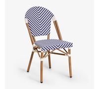 Lot De 4 Chaises De Salle À Manger Empilables En Aluminium Brielle Bistro Bleu Ken - Blanc Gardenia