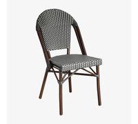 Lot De 4 Chaises De Salle À Manger Empilables En Aluminium Brielle Bistro Gris Graphite - Blanc Gardenia