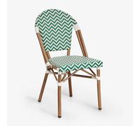 Lot De 4 Chaises De Salle À Manger Empilables En Aluminium Brielle Bistro Vert Choux - Blanc Gardenia