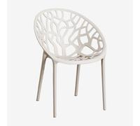 Lot de 4 chaises de salle à manger empilables en polypropylène Ores Tapioca Beige