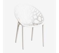 Lot de 4 chaises de salle à manger empilables Ores Blanc Gardenia