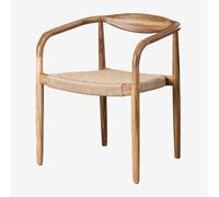 Lot de 4 chaises de salle à manger en bois d'acacia Mallory Brun Blé