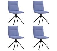 Lot de 4 chaises de salle à manger en tissu bleu jean - Ottoman confortable pour salon et cuisine - Durable et facile à nettoyer - Design moderne pour les familles et les hôtes