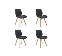 Lot de 4 chaises de salle à manger en tissu SJ.0159 Noir