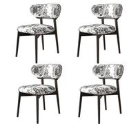 Lot de 4 chaises de salle à manger ergonomiques en bois avec assise rembourrée pour maison, restaurant, hôtel et bar Design élégant avec dossier parfait pour le maquillage et la salle à manger