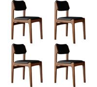 Lot de 4 chaises de salle à manger ergonomiques modernes du milieu du siècle, rembourrées en cuir synthétique résistant aux rayures, cadre en bois de chêne pour la décoration de la cuisine e