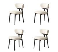 Lot de 4 chaises de salle à manger ergonomiques rembourrées en bois massif avec dossier, parfaites pour la maison, le restaurant, l'hôtel, le bar et le maquillage