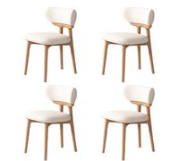 Lot de 4 chaises de salle à manger ergonomiques rembourrées en bois massif vintage pour maison, restaurant, hôtel, bar - Chaise de maquillage avec dossier - Design élégant