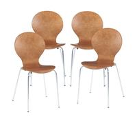 Lot de 4 chaises de salle à manger Etne effet noyer