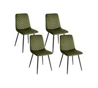 Lot de 4 chaises de salle à manger HAVRE Velours Vert olive