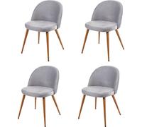 4x Chaise De Salle À Manger Hwc-D53, Fauteuil, Style Rétro Années 50, En Velours Gris Clair Gris