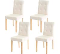 4x Chaise De Salle À Manger Hwc-E58, Fauteuil Similicuir Crème, Pieds Clairs Beige
