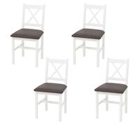 Lot de 4 chaises de salle à manger HWC-F77 blanches, rembourrage gris