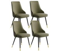Lot de 4 chaises de salle à manger imperméables en similicuir avec pieds en métal, tabourets de bar élégants pour cuisine ou salle à manger, design moderne pour décoration d'intérieur