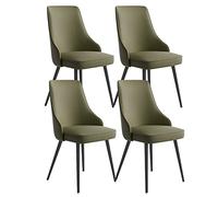 Lot de 4 chaises de salle à manger imperméables en similicuir avec pieds en métal, tabourets de bar élégants pour salon, cuisine et salle à manger