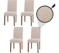Lot de 4 chaises de salle à manger Littau crème pieds couleur naturelle