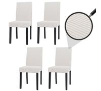 Lot de 4 chaises de salle à manger Littau bois crème pieds foncés